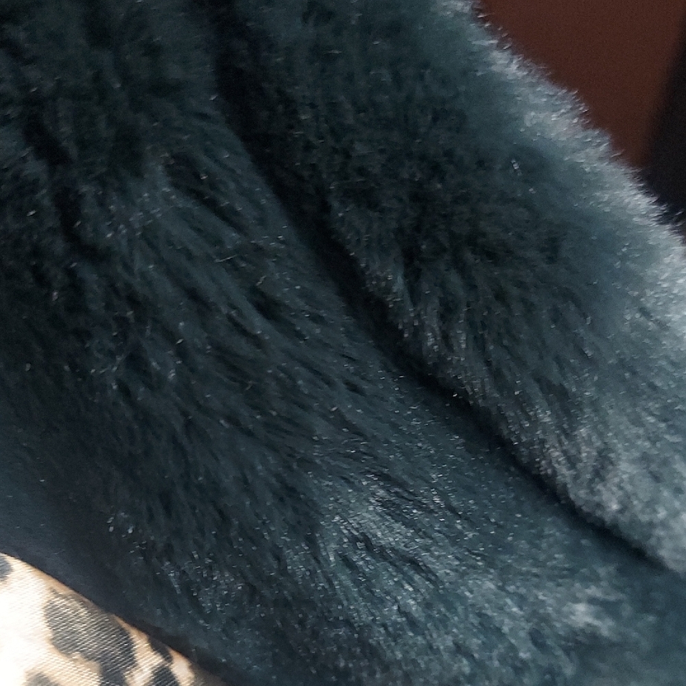 Jessica Simpson Forest Green Faux Fur Coat - Picture 15 of 17